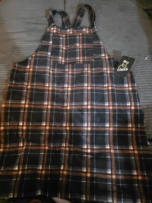 LLK) Vestido Delantal de Pana para Niñas - Clase de Arte Negro Cuadros XL 18 Foto 1 de 4