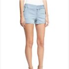 Alice + Olivia Cady Clean Pocket Pin Striped Shorts Blue White Women's Sz 8