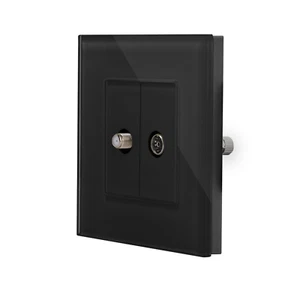 TV & Satelliten Modul SAT - TV Unterputz Glas Schwarz Luxus-Time - Bild 1 von 5