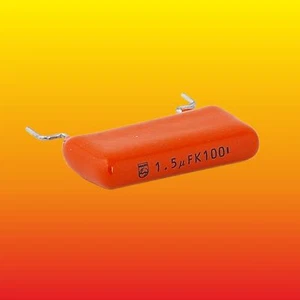 LOTE DE 5 CONDENSADORES DE PELÍCULA DE POLIÉSTER METALIZADO PHILIPS MKT368 1,5 UF 100 V - Imagen 1 de 2