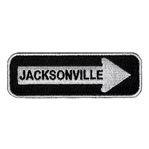 JACKSONVILLE ONE-WAY SIGN EMBROIDERED IRON-ON PATCH applique FLORIDA EMBLEM ROAD - Picture 1 of 1