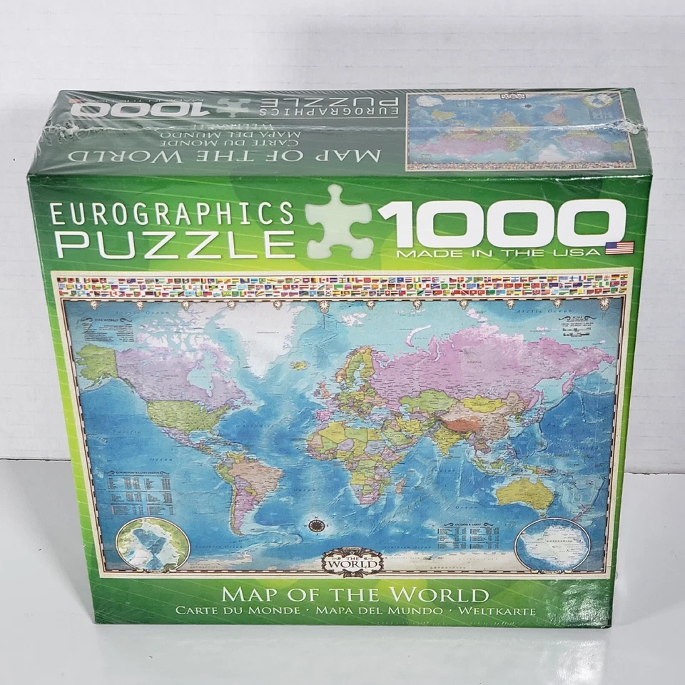 Eurographics Map Of The World 1000 Pieces Jigsaw Puzzle Brand New Made in USA  - Image 1 of 4
