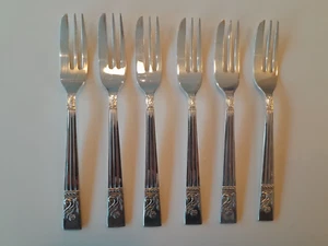 6 Vintage Angora Regent Muster EPNS Gebäck Kuchen Gabeln  - Bild 1 von 4