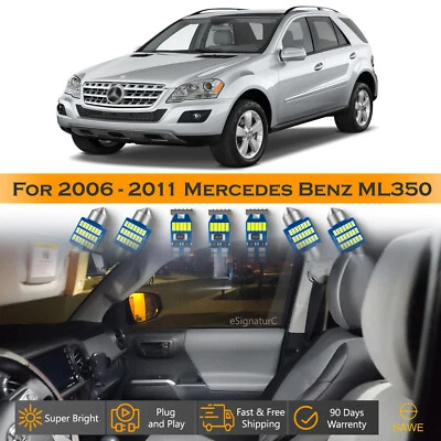 19x Ultra White LED Lights Interior Package For 2006 - 2011 Mercedes ML350 ML550 - Image 1 of 4