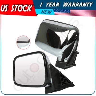 (L+R) Mirrors MA1321110 For 1986-1993 Mazda Pickup B2200 Ub45 Manual Fold Chrome - Image 1 of 4