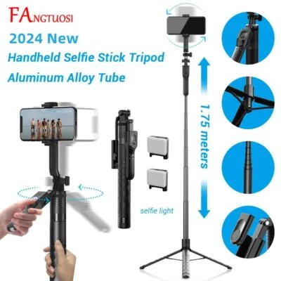Fangtuosi 1750mm Wireless Selfie Stick Tripod Stand Foldable Monopod with LED Li - Image 1 of 4