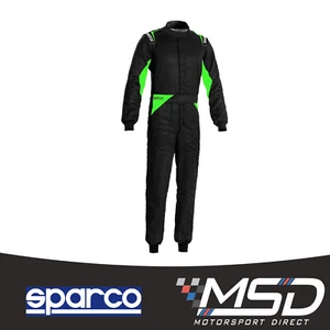 Clearance - Traje de Carrera Sparco Sprint Negro/Verde 2 Capas, Aprobado por la FIA 8856-2018 - Imagen 1 de 8