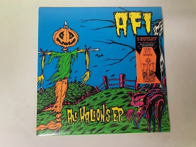 AFI ALL HALLOWS E.P. 10 INCH RECORD SPECTRAL PINK VINYL & BLACK LIGHT POSTER NEW - Image 1 of 2