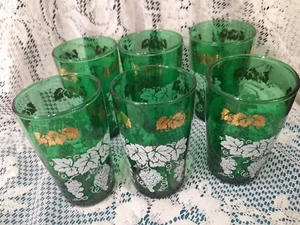 6er Set Anchor Hocking? 4 Unzen Waldgrün Vintage Saftgläser Sehr Schön... - Bild 1 von 6