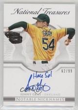 2015 Panini National Treasures Notable Nicknames 2016 /99 Sonny Gray #33 Auto