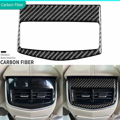 Cubierta de salida de ventilación de aire trasera interior de fibra de carbono real para Cadillac XTS 2013-2019 Foto 1 de 4