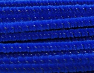 Lot of 100 Royal Blue Wired Chenille Stems Craft Pipe Cleaners 12" x 3mm 1/8" - Picture 1 of 5