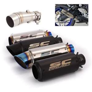 Slip for Yamaha MT-03 YZF R3 2015-2024 Exhaust Mid Tail Pipe Muffler Tips Black - Picture 1 of 13