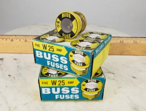 2x 5 Count Boxes Buss Fustat Fuses - 25 Amp Screw In Bussman Vintage Breakers - Picture 1 of 9