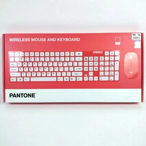 Pantone Wireless Keyboard & Mouse Combo - Peach Rose Pink New in Box - Picture 1 of 7