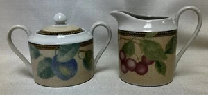 E5973 PTS International Interiors Tuscan Fruit "Newbury" Sugar Bowl Creamer Set - Picture 1 of 7
