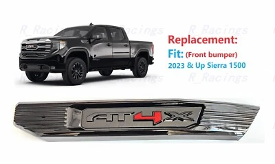 Parachoques delantero rojo brillante 1 pieza emblemas AT4X GMC 2022+ Sierra 1500 Foto 1 de 4