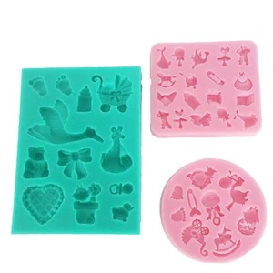 Molde de Silicona para Bebé Recién Nacido para Baby Shower Cumpleaños Fondant Decoración de Pasteles - Imagen 1 de 3