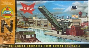 N SCALE AHM 5918 OPERATING ROLLING BRIDGE BUILDING MODEL KIT (Factory Sealed) - Picture 1 of 2