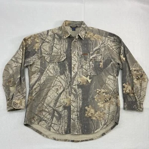 Vtg Woolrich Mens Camo Hunting Shirt Sz L Realtree Hardwoods Button Up - Picture 1 of 11