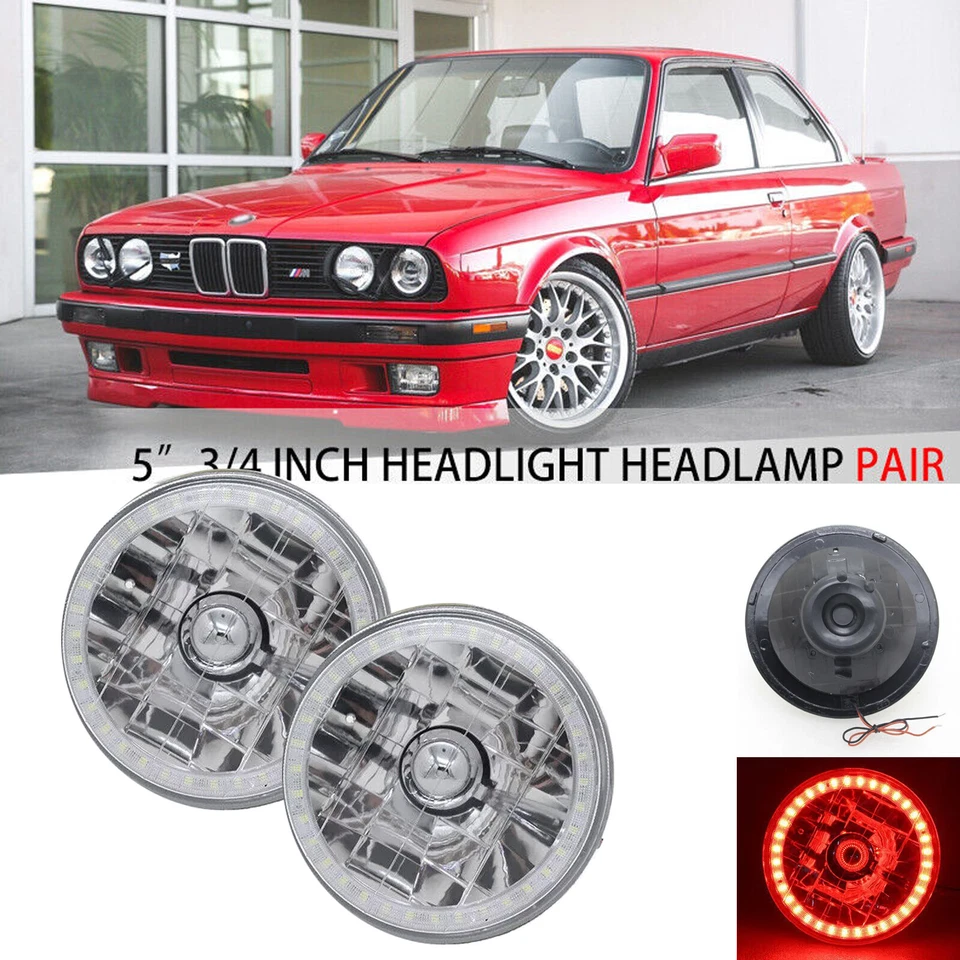 Faro de corte de diamante con halo LED rojo redondo de 5,75" 5-3/4" Foto 1 de 4