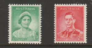 1937 KGV1 1d GREEN AND 2d SCARLET PERF 13½ FRESH "MINT UNHINGED" SG 165 & 167 - Picture 1 of 1