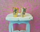 2 Engraved gold metal goblets cup chalice 1:24th scale dolls house castle DH47