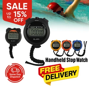 Waterproof Digital Handheld Sports Stopwatch Timer Alarm Stop Watch Counter uk.. - Picture 1 of 23