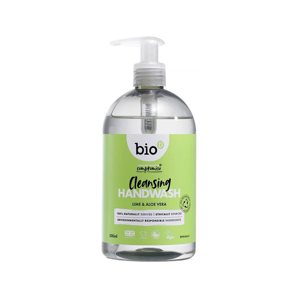 Bio-D Cleansing Lime and Aloe Vera Hand Wash 500ml-4 Pack - Image 1 of 1