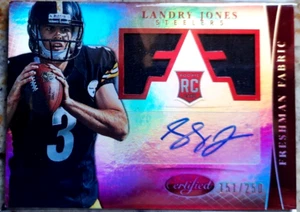 2013 PANINI CERTIFIED LANDRY JONES FRESHMEN FABRIC ROOKIE PATCH AUTO-151/250 - Picture 1 of 2