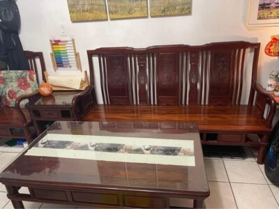 China antique Ming Dynasty style rosewood living room furniture set - Image 1 of 3