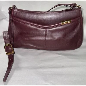 ETIENNE AIGNER Signature Classic Shoulder Bag Purse Genuine Leather Burgundy Vtg - Picture 1 of 10