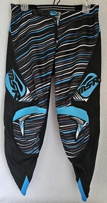 MSR Axxis 摩托车越野男式裤子 36 码蓝色黑色白色条纹 — 第 1/4 张图片