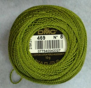 DMC Perle (Pearl) No.8 Cotton 10g Ball 80m Colour 469 AVOCADO GREEN - Picture 1 of 1