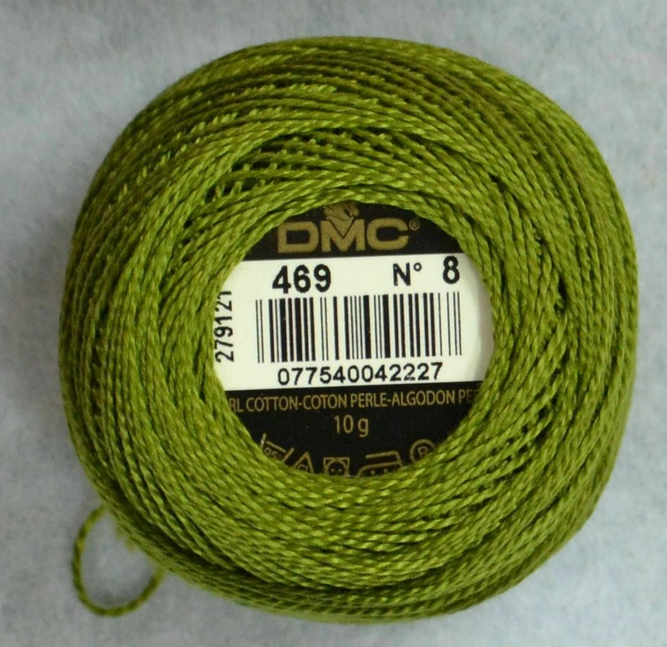 DMC Perle (Pearl) No.8 Cotton 10g Ball 80m Colour 469 AVOCADO GREEN - Image 1 of 1