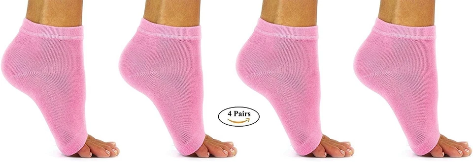 Calcetines suaves de algodón sin dedos para ejercicio, baile, pedicuras, yoga, pilates,... Foto 1 de 4