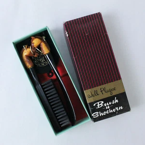 Vintage Horse Head Brush & Shoehorn Set with Wall Hanger - Good Condition - Picture 1 of 5