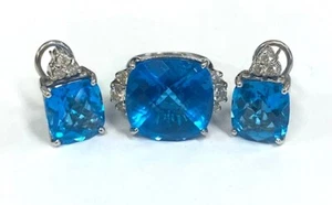 Suite London Topacio Azul Diamante 14K WG - Imagen 1 de 3