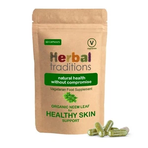 Herbal Traditions Organic Neem Leaf Capsules - Natural Supplement - Picture 1 of 3