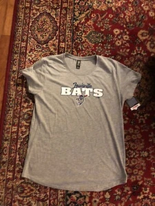 LADIES LOUISVILLE BATS BASEBALL TSHIRT NWT GRAY LARGE - Picture 1 of 8