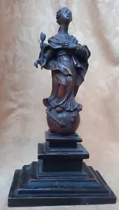 Maria Immaculata Holz 33cm barock Mitte 18. Jh. Heiligenfigur - Bild 1 von 8