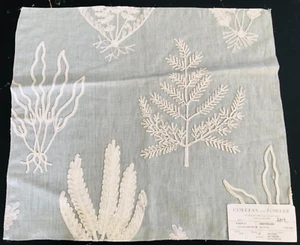 COLEFAX & FOWLER Frensham in Old Blue 16 x 18" Embroidered Fabric Sample - Picture 1 of 3