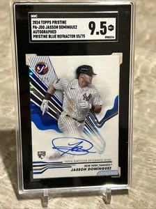2024 Topps Pristine JASSON DOMINGUEZ RC Blue Auto /75 Yankees SGC 9.5 - Picture 1 of 2