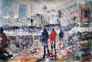 PINTURA ORIGINAL SERA KNIGHT "De San Martín a la Galería Nacional" Londres - Imagen 1 de 1