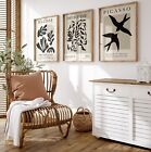 Set of 3 Exhibition Posters Neutral Black Wall Art Matisse Artist Gallery Wall