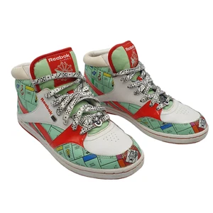Reebok Classic Size 38.5 Monopoly Vintage Dice Laces High Top Sneakers Shoes - Picture 1 of 14