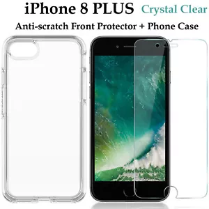 For Apple iPhone 8 PLUS clear case cover and anti-scratch front screen protector - Picture 1 of 5