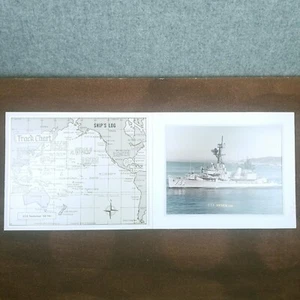 Vintage US Southherland (DD 743) Schiffe Log Track Chart Major Events Official Photo - Bild 1 von 10