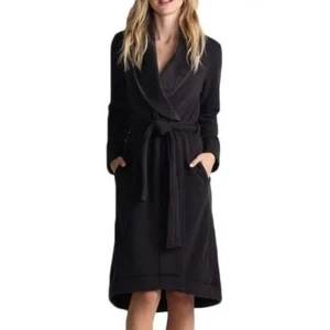 UGG Black Women's Duffield black fleece robe size M/l - Picture 1 of 8