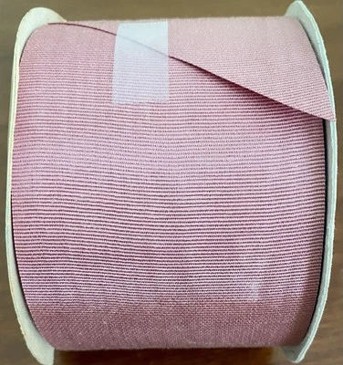 NUEVA Cinta de Grosgrain Rosa Malva 2 3/4 Pulgadas de Ancho 25 Yardas ~ Hecha en EE. UU. Foto 1 de 3